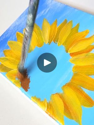 Easy Acrylic Painting For Beginners / Acrylic Painting Technique for Beginners | By Acrylic Painting TechniquesFacebook Sunflower Easy Painting, Sunflower Painting Acrylic Easy, Easy Sunflower Painting, Painting For Beginners Acrylic, Easy Acrylic Painting For Beginners, Beginners Acrylic Painting, Painting 101, Easy Acrylic Painting, Painting For Beginners