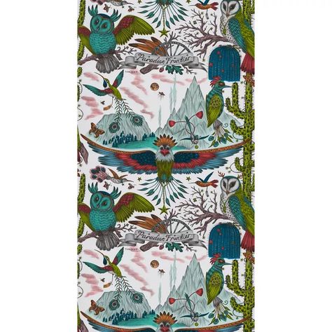 Frontier - Green | Kravet Multicoloured Wallpaper, Emma J Shipley, Inspired Wallpaper, Green Animals, Drops Patterns, Curious Creatures, California National Parks, Standard Wallpaper, Royal College Of Art