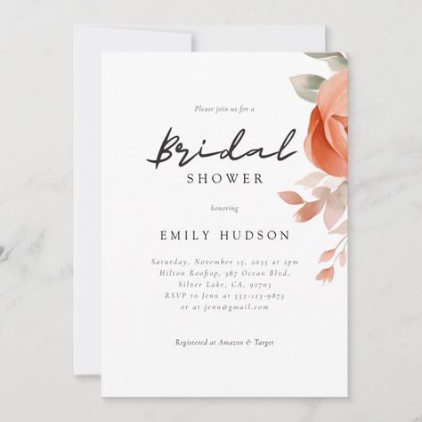 Peach Boho Floral Bridal Shower Paper Coasters, Floral Bridal Shower Invitations, Paper Coaster, Floral Bridal Shower, Silver Lake, Floral Bridal, Bridal Shower Invitation, Boho Floral, Print Templates