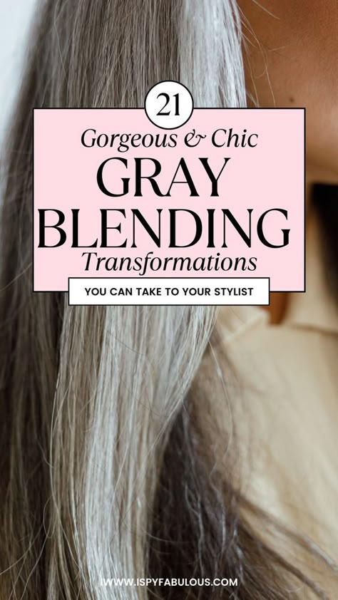 Blending Natural Gray Hair, Best Grey Coverage Hair Color, How To Embrace Grey Hair, Dark Brown Hair Grey Blending, How To Go Grey Gracefully, Grey Hair Transition Highlights, Balayage To Blend Gray Hair Brunette, Transition To Gray Hair From Blonde, Blending Greys Into Blonde Hair