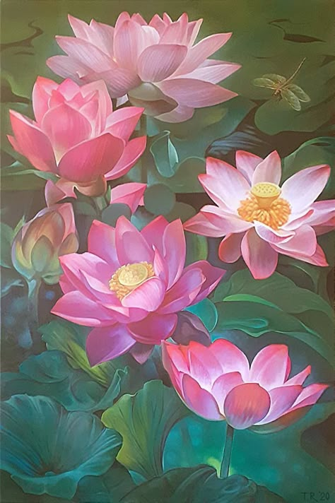 Lotus Flower Painting, Lotus Flower Pictures, Lotus Flower Art, Lotus Painting, Best Artwork, Lotus Art, Flower Canvas Art, Flower Art Images, Flower Artwork