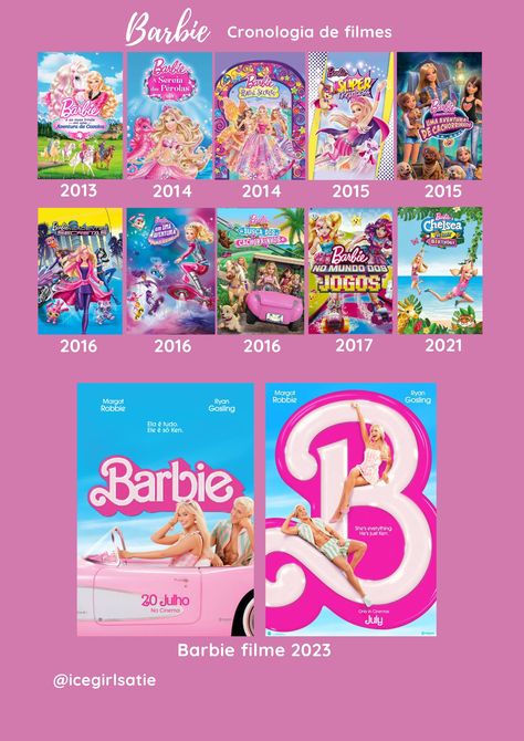 Barbie Movies Posters, Barbie Movies In Order, Barbie Film Poster, Barbie 12 Dancing Princesses Poster, Barbie Dvd Collection, Bullet Journal Stickers, Barbie Movies, Margot Robbie, Journal Stickers