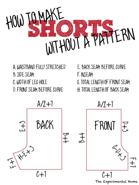 Make a pattern from existing shorts – without taking them apart Tips Menjahit, Sew Tips, Make Shorts, Diy Sy, Sewing Shorts, Sewing Pants, Shorts Pattern, Beginner Sewing Projects Easy, Leftover Fabric