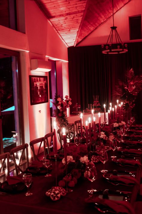 Red is the ultimate cure for sadness. Red Wine Party Aesthetic, Red Cup Party, Christmas Table Set Up, Red Party Themes, Dante Inferno, Dance Party Decorations, Red Events, Wine Party Theme, Coquette Party