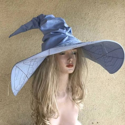 Check out this item in my Etsy shop https://www.etsy.com/listing/1196801012/extra-large-witch-hat-extra-large-brim Wide Brim Witch Hat, Blue Witch Costume, Big Witch Hat, Floppy Witch Hat, Blue Witch Hat, Large Witch Hat, Witch Hat Design, White Witch Hat, Blue Witch