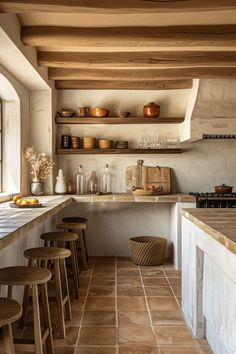 Industrial French Kitchen, French Country Kitchen Color Palette, European Countryside Kitchen, Kitchen French Style, French Country Farmhouse Decorating, Kitchen Palette Ideas, European Kitchen Ideas, Small French Kitchen, Italian Kitchen Aesthetic