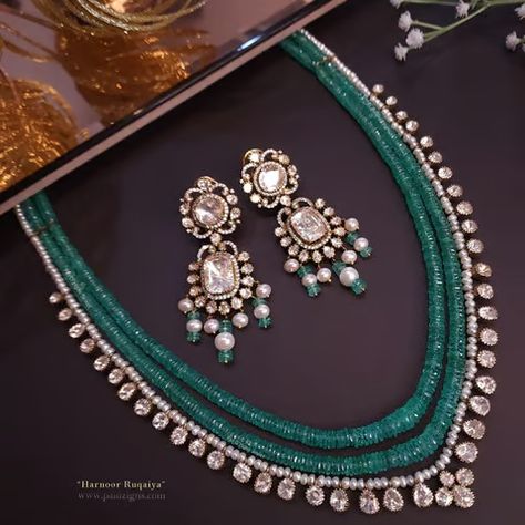 Harnoor Ruqaiya Moissanite Polki Necklace Set