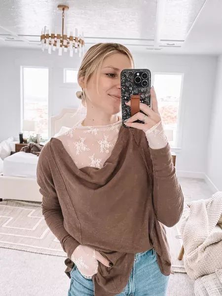 Free People Lace Layering Top, Free People Lace Layering Top Outfit, Layer Top Outfits, Lace Layering Top, Layers Outfit, Layered Lace Top, Lace Layers, Mommy Blog, Mom Blog