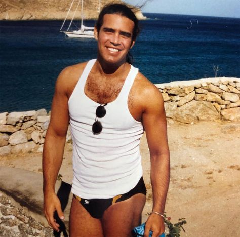 Andy Cohen Posts Throwback Photo of Himself Wearing a Speedo — and Gets Called Out by His Mom Mens 70s Outfits, Andy Cohen, Red Plaid Shirt, Andrew Christian, Big Sean, Celebrity Dads, Hugh Jackman, Attractive People, Chris Hemsworth