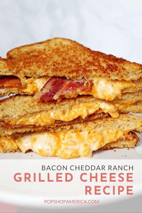 Ranch Grilled Cheese, Grilled Cheese With Bacon, Goat Cheese Dip Recipes, Bacon Sandwich Recipes, Grilled Cheese Sandwich Recipe, Fancy Grilled Cheese, Cheese Sandwich Recipe, Bacon Grilled Cheese, Grill Cheese Sandwich Recipes