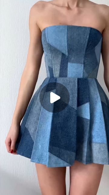 Thrift Thread Tales on Instagram: "Absolutely adore this denim patchwork upcycle from the very talented @agulla_design it is absolutely stunning, and the fit is perfect. Go and check them out for more amazing ideas! 👏  . . #reuse #recycle #upcycledjeans #denimdress #patchwork #patchworkdress #patchworkdenim #sustainablefashion #skaterdress #sewistsofinstagram" Patchwork Denim Dress, Blue Fitted Denim Dress With Patchwork, Fall Patchwork Denim Dress, Diy Denim Dress, Denim Blue Patchwork Dress, Fitted Denim Patchwork Dress, Upcycle Jeans, April 11, Denim Patchwork