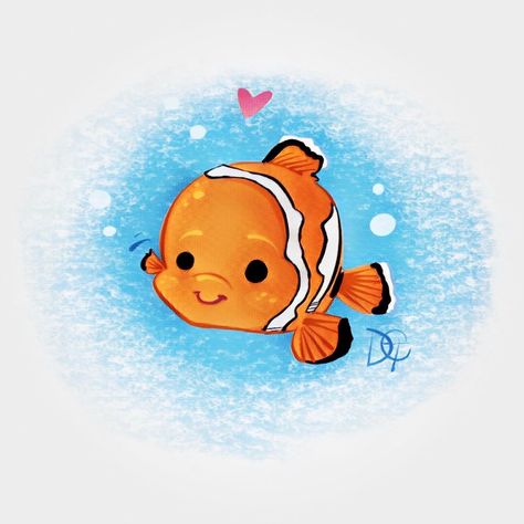 Nemo Sketch, Disney Character Drawings, Disney Cuties, Twisted Disney, Fish Illustration, Fish Drawings, Clown Fish, Sketchbook Drawing, Character Drawing