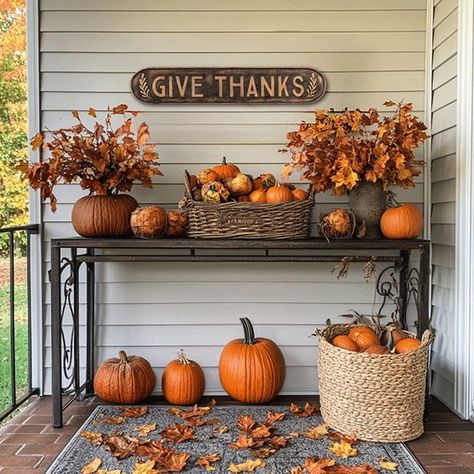 Fall Porch Decor Ideas, Cozy Lighting, Autumn Leaf Color, Fall Porch Decor, Candle Wall Decor, Decor Steals, Fall Sign, Fall Front Porch, Fall Outdoor Decor