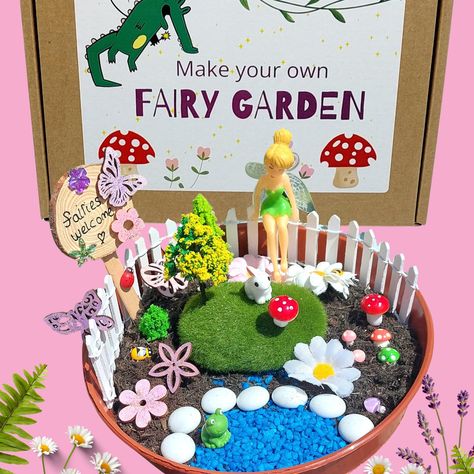 Make Your Own Fairy Garden Kit Kids Craft Kit Diy Fairy Garden Beautiful Unique Birthday Gift for Girls. Fairy Garden Accessories - Etsy UK Picnic Bday, Diy Fairy Garden, Butterfly Princess, Fairy Theme, Fairy Garden Kit, Enchanted Fairy, Princess Bedroom, Garden Beautiful, Whimsical Fairy