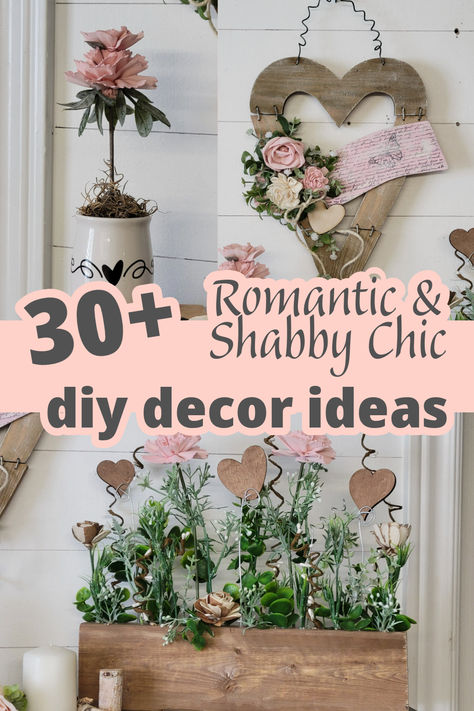 If you love romantic and shabby chic decor for your home then you don't want to miss these 30+ ideas to diy them yourself! Shabby chic decor ideas, romantic decor ideas, valentine decor, diy decor, diy valentine ideas, diy home decor crafts, diy crafts, romantic crafts, shabby chic crafts, rustic farmhouse diys. Modern Shabby Chic Decor, Diy Shabby Chic Decor, Romance Core, Diy Valentine Ideas, Shabby Chic Bedrooms On A Budget, Pastel Rooms, Shabby Chic Outdoor Decor, Shabby Chic Decor Ideas, Rainbow Dinner