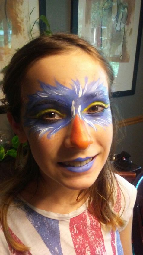 The Lion King make up:  bird Zazu Makeup, Zazu Lion King Costume, Zazu Costume, Zazu Lion King Makeup, Lion King Makeup, Lion King Face Paint, Simba Face Paint, Lion King Makeup Looks, Lion King Jr Makeup