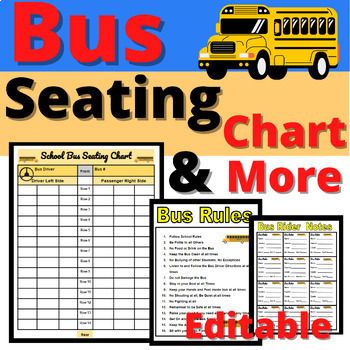 Bus Schedule Organizer Seating Chart Rules Logs Note Thank You Resource EditableGreat Resource for Bus Schedule Organizer, Seating Chart, Notes, Rules, Logs, Posters, and More for all your Bus NeedsIncludes: Bus Schedule Organizer, Seating Chart Resources1. School Bus Seating ChartEditable14 Rows2. Bus Rules TemplateReady to GoPoster Size3. Bus PostersFollow Bus Rules Always PosterBe Safe Always PosterSay Thank You to your Bus Driver Poster4. Bus Rider Notes12 Notes to a PageEditable5. Bus Drop School Bus Behavior Rewards, School Bus Seating Chart Free Printable, School Bus Driver Organization Ideas, School Bus Decor, School Bus Rules Free Printable, School Bus Decoration Ideas, Bus Seating Chart, Bus Rules, Bus Tags