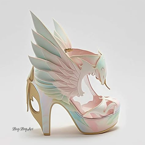 Shoes With Wings, Winged Shoes, Fairy Shoe, Cute Wings, Wings Shoes, Shoe Wings, Fantasy Shoes, Magic Shoes, Wing Boots