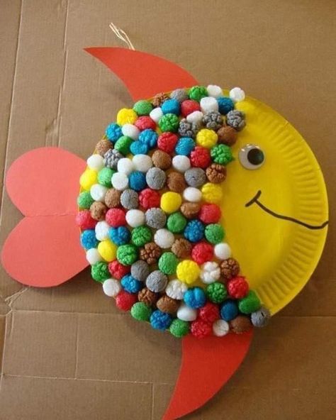 Paper Plate Crafts For Kids, Toddler Arts And Crafts, Kid Flash, Summer Crafts For Kids, Fish Crafts, Daycare Crafts, Paper Plate Crafts, Plate Crafts, Toddler Art