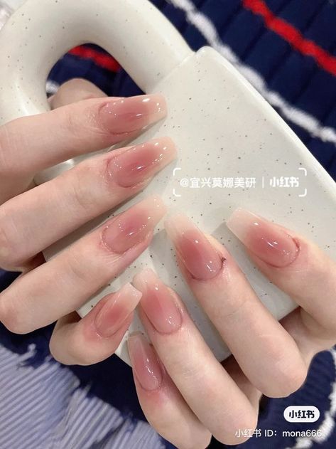 Jelly Blush Nails, Cute Asian Nails, Sheer Nail Designs, Nails Design Fall, Sheer Nails, Classic Thanksgiving, Thanksgiving Nail Designs, Thanksgiving Nail Art, Thanksgiving Nail