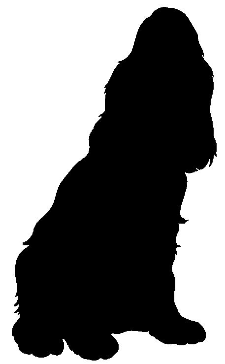 Cocker Spaniel Silhouette, Cartridge Crafts, Spaniel Silhouette, Working Spaniel, Sprocker Spaniel, Landscape Pencil Drawings, Dog Area, Halloween Silhouettes, Cocker Spaniel Dog