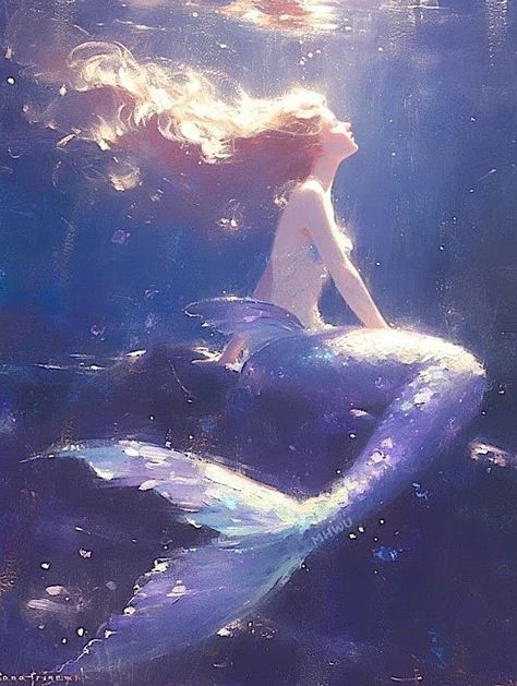 The Mermaid Within --- Mystical Mermaid Art Purple Mermaid Aesthetic, Mermaid Romance, Mystical Mermaid, Mermaid Stories, Mermaid Illustration, Mermaid Drawings, Water Nymphs, Mermaid Painting, Purple Mermaid