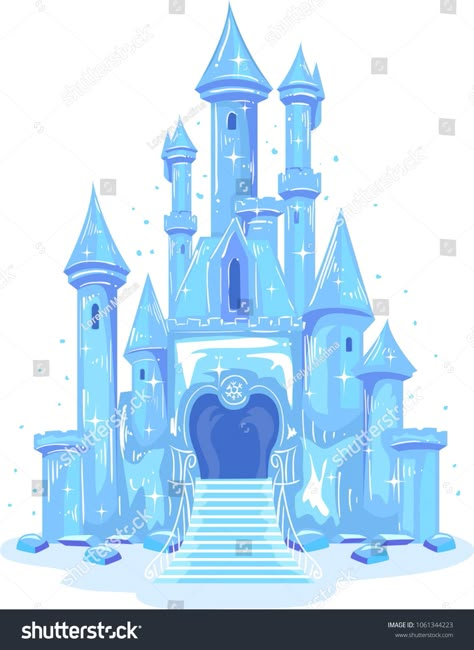 Illustration of an Ice Castle Shining in Blue and Violet #Sponsored , #spon, #Castle#Ice#Illustration#Violet Elsa Castle Printable, Frozen Castle Template, Cinderella Castle Cake Topper, Frozen Elsa Castle, Frozen Ice Castle, Elsa Castle, Frozen Birthday Party Cake, Castle Cake Topper, Castle Clipart