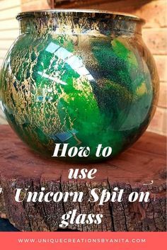 Unicorn Spit Glass Projects, Unicorn Spit On Glass Vase, Diy Unicorn Spit Recipe, Unicorn Spit Projects, Unicorn Spit Ideas, Unicorn Spit Paint, Glass Upcycle, Stained Glass Resin, Unicorn Spit Stain