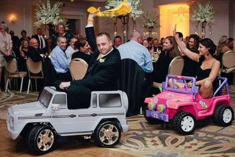 Want to make your day fun and unique ? check out these fun activities! Ride into your reception in battery-operated cars. | wedding inspiration | wedding reception activities | bride and groom entrance | engaged guests | it's your day | Party Entrance Ideas, Wedding Reception Entrance, Wedding Reception Activities, Reception Activities, Reception Entrance, Party Entrance, Crystal Wedding Dress, Wedding Reception Fun, Entrance Ideas