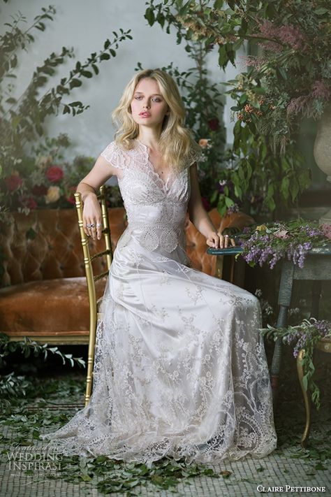 Claire Pettibone Fall 2016 Couture Wedding Dresses — The Gilded Age Bridal Campaign | Wedding Inspirasi Claire Pettibone Wedding Dress, The Gilded Age, Claire Pettibone, 2016 Wedding Dresses, Trendy Wedding Dresses, Platinum Wedding, Gilded Age, Wedding Dress Couture, Couture Wedding