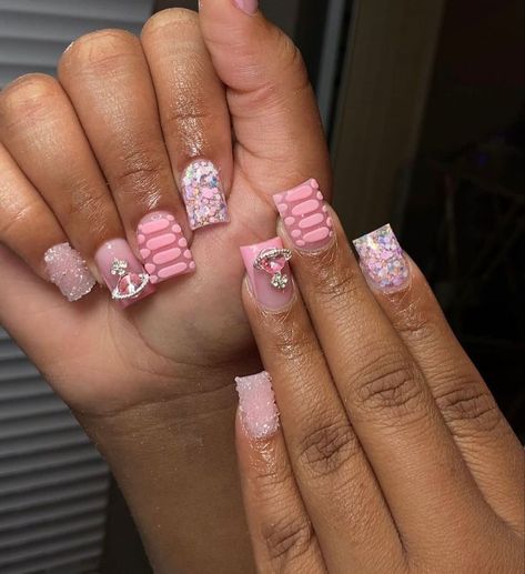 nails inspo Short Pink Nails, Ombre Acrylic, Henna Nails, Girly Acrylic, Acrylic Nail Set, Hard Nails, Diy Acrylic Nails, Ombre Acrylic Nails, Gel Nails Diy