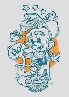 Yo by Oleg Gert, via Behance Arte Doodle, Tattoo Zeichnungen, Graffiti Illustration, Graffiti Characters, Graffiti Cartoons, Lowbrow Art, Bird Illustration, Illustrations And Posters, Illustration Vector