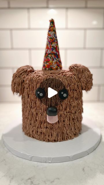 Avy’s Cakes - Avy Harrell on Instagram: "Puppy Cake 🐶 (number 1)  If you followed along in my stories this weekend you probably saw that we had my sons birthday party on Saturday and I made T W O puppy dog cakes to celebrate my sweet T W O year old! So this is part 1 of the puppy cakes collection 😊  Help me name this cute pup! Drop your suggestions in the comments👇🏼  #avyscakes #knoxvillebakery #cakedecorating #cakedecorator #cakedecoratingvideos #cakereels #cakedesign #puppyparty #homebaker #cakevideo" Buttercream Puppy Cake, Shaggy Dog Cake, Dog Inspired Cake, Smash Cake Dog Theme, Six Year Old Birthday Cake, Puppy Birthday Party Cake, Puppy Dog Cakes For Kids, Dog Cake For Kids Birthday, Dog Cake Design Birthday