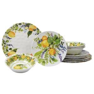 Certified International Bee Sweet 4-Piece Seasonal Multicolored Earthenware 10.75 in. Dinner Plate Set (Service for 4)-28140SET4 - The Home Depot Lemon Set, Coffee Face Mask, Lemon Design, Melamine Dinnerware Sets, Susan Winget, Outdoor Dinnerware, Melamine Dinnerware, Indoor Dining, Lavender Floral