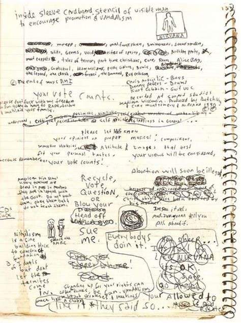 A Peek Inside the Notebooks of Famous Authors, Artists and Visionaries Writers Journal, Journaling Tips, Artists Books, Chaotic Academia, Nirvana Kurt, Writers Notebook, Commonplace Book, Grunge 90s, Inspiring Things