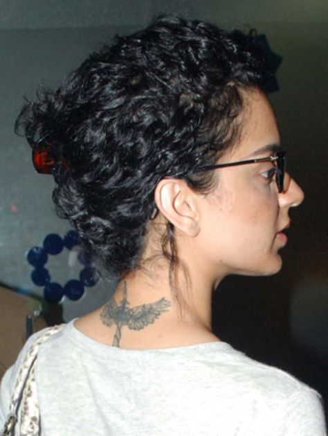 Kangana Ranaut and Her tattoo Nape Tattoo, Tattoo Name, Kangana Ranaut, Star Actress, Indian Tattoo, Desi Fashion Casual, Celebrity Tattoos, Womens Fashion Inspiration, Name Tattoos