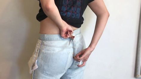 Downsize Jeans, Alter Jeans, How To Downsize, Altering Jeans, Jeans Tutorial, Seam Ripper, Loose Ends, Straight Stitch, Baggy Pant