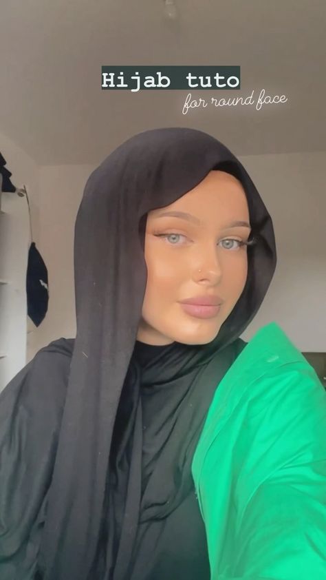 ensyaafa on Instagram: Hijab tutorial for round face, perfect with a jersey hijab🤍 #hijabinspiration #hijabista #hijablook #hijabifashion #hijabistyle… Hijab Styles For Round Face, Hijab Tutorial For Round Face, Hijab Style For Round Face, Hijab For Round Face, Jersey Hijab Tutorial, Hijab Video, Hijab Look, Jersey Hijab, Hijabi Style