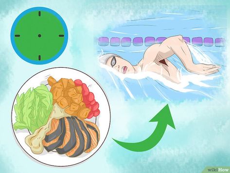 3 Ways to Create a Meal Plan for Swimmers - wikiHow Meal Plan For Swimmers, Swimmer Meals Plan, Swimming Nutrition, Swimmers Diet, Athlete Food, Swim Technique, Female Swimmers, Athlete Nutrition, Food Board