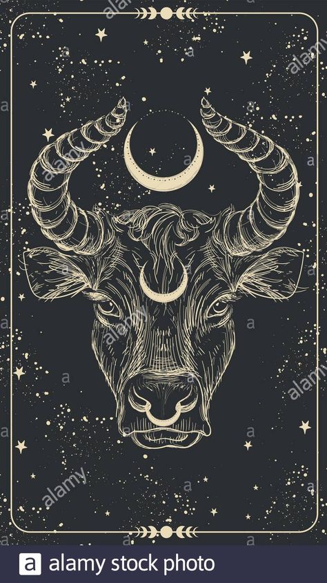 Taurus Card Tarot, Year Of The Ox Art, Chinese Horoscope Tattoo, Taurus Art Tattoo, Cute Ox Illustration, Ox Zodiac Sign, Year Of The Ox Tattoo Zodiac, Zodiac Tattoo Ideas Taurus, Ox Zodiac Art