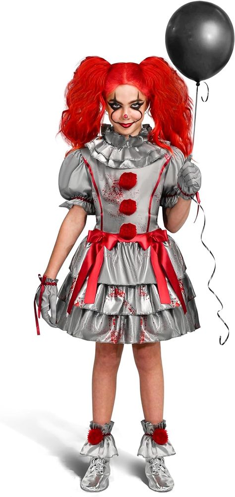 Amazon.com: Spooktacular Creations Girls Clown Costume, Evil Clown Dress, Scary Jester Costume for Girls Halloween Dress Up, Role Play, Cosplay Party-S : Toys & Games Girls Clown Costume, Scary Jester, Evil Clown Costume, Girl Clown Costume, Jester Halloween, Scary Clown Costume, Girls Halloween Dress, Clown Dress, Clown Halloween Costumes