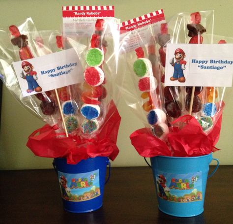 Súper Mario candy Kabobs by "Kandy Kabobs"....birthday party center pieces.... Candy Kabobs, Kandy, Center Pieces, Mario Bros, Super Mario, Mario, Birthday Party, Candy, Birthday