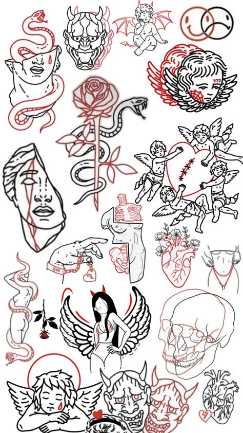 Creepy Flash Tattoo, Red Black Aesthetic, Chakra Tattoo, Aesthetic Tattoos, Creepy Photos, Red Tattoos, Tattoo Design Book, Tattoo Cover-up, Aesthetic Tattoo