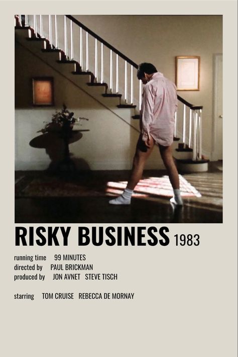 Risky Business Movie Poster, Risky Business Movie, 80s Core, Movie Library, Cool Things I Want, No Reservations, Iconic Movie Posters, New Movies To Watch, Movie Recommendations