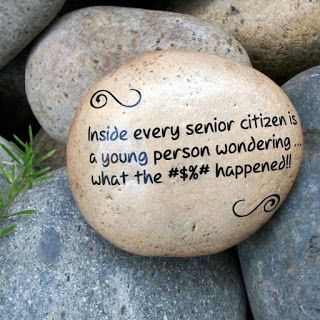 Senior Citizen Quotes, Senior Citizen Humor, Painting Stones, Rock Quotes, Inspirational Rocks, Happy Stones, Painted Rocks Craft, Painted Rocks Diy, Rock Painting Patterns