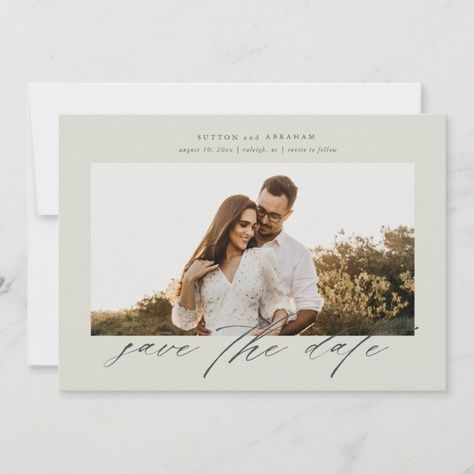 Elegant Save The Date With Photo, Modern Save The Dates With Photo, Photo Save The Date, Typography Love, Fall Wedding Invitations, Beautiful Calligraphy, Simple Photo, Simple Wedding Invitations, Photo Wedding