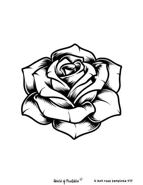 Basic Tattoo Designs Stencils, Tattoo Rose Designs, Easy Rose Drawing, Rose Outline Tattoo, Geometric Tattoo Hand, Rose Drawing Simple, Rose Tattoo Stencil, Coloring For Adults, Rose Template