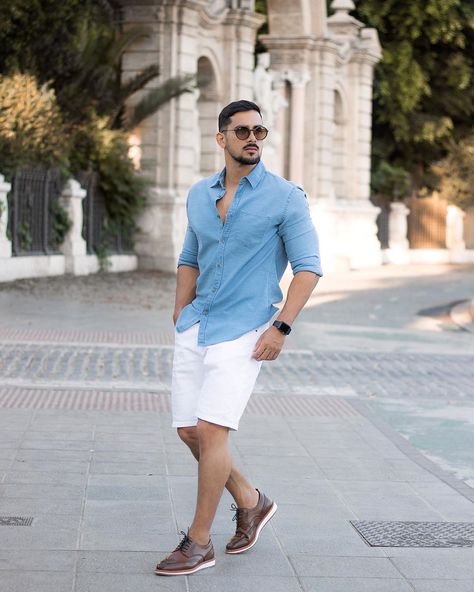 Fashion Hot Weather, Mens Summer Fashion, Fall Fashion Skirts, Summertime Outfits, Mens Shorts Outfits, Mens Summer Outfits, Outfits Hombre, Mens Casual Dress Outfits, Fashion Man