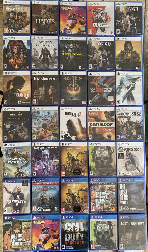 Ps5 Video Games, Ps4 Games Aesthetic, Ps2 Games Aesthetic, Popular Video Games, Playstation 5 Games, Playstation 3 Games, Video Games Ps4, Boys Game Room, Ps2 Games Cover