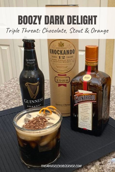 Chocolate Whiskey Cocktail, Guinness Cocktail, Chocolate Beer, Whiskey Cream, Dark Lager, Simple Cocktail, Black Beer, Whisky Drinks, Guinness Beer